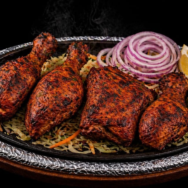 Tandoori Half Chicken Sizzlers.